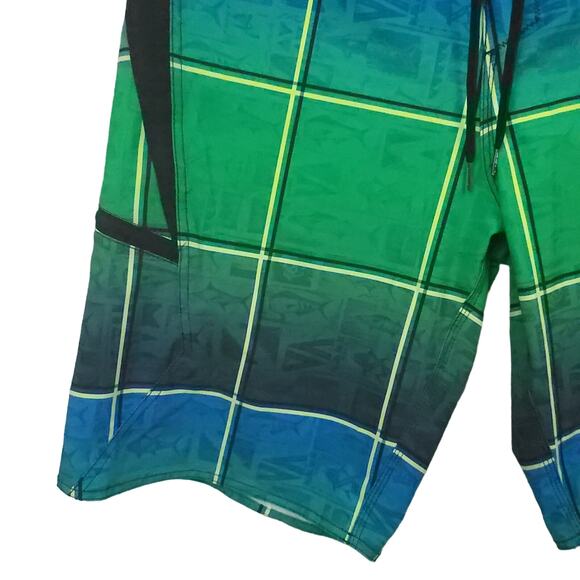 Salt Life Men's Vapor Stretch Board Shorts Size 36 SLX-QD Green Summer Beachy - Picture 5 of 13
